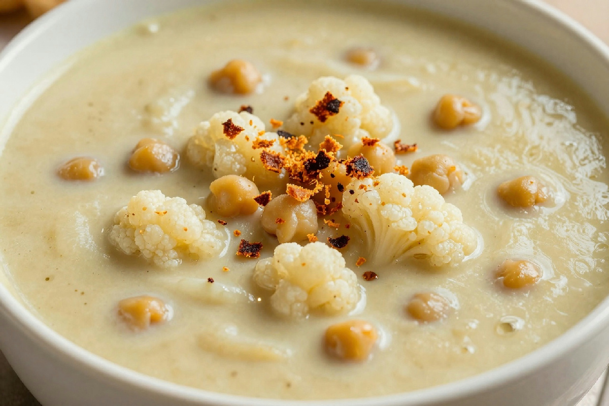 Crema di cavolfiore e ceci con speck croccante: il piatto che stupirà i tuoi ospiti in 15 minuti